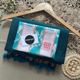 Rama Handloom Khadi Cotton Saree With Chex Print Blouse